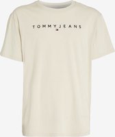 Tommy Jeans Reg Linear Logo Tee Zand - L