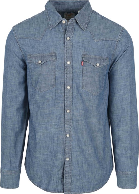 Levi's - Barstow Western Overhemd Mid Blauw - Heren - Maat S - Regular-fit