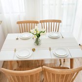 Tafelloper beige cr鑪e boho tafelband landelijke stijl 2 m rustieke tafelloper met kwastjes voor diner, feest, vakantie, eetkamer, commode, 32 x 200 cm, beige