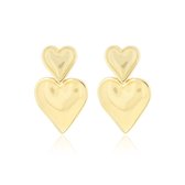 Gold coloured earrings with hearts