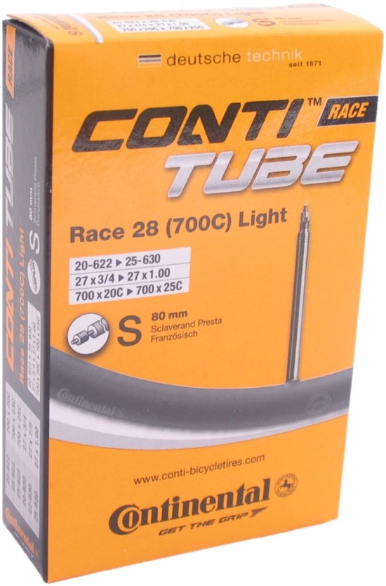 Continental Chambre à air Conti Tube Race 28 Wide, modèle : 28 700 x 25/32C 25/32-622/630 SV 60