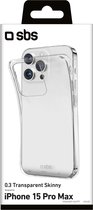 SBS Skinny Doorzichtig Telefoonhoesje geschikt voor Apple iPhone 15 Pro Max Hoesje Flexibel TPU Backcover - Transparant