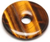Natuurstenen kralen, Tijgeroog donut van 40mm met een gat van 8mm. Per stuk