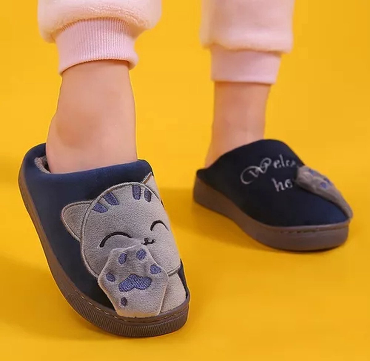 Pantoffels voor winter, meisjes, jongens, katoenen schoenen, voor kinderen, dieren, huis, slipper, schoenen, binnenschoenen, antislip, dames en heren, Wit., 29/30 EU