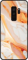 Smartphonica Telefoonhoesje voor Samsung Galaxy S9 Plus met marmer opdruk - TPU backcover case marble design - Oranje / Back Cover geschikt voor Samsung Galaxy S9 Plus