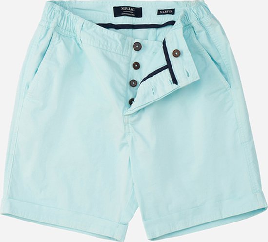 Mr Jac - Slim Fit - Heren - Korte Broek - Shorts - Garment Dyed - Pima Cotton - Mint - Maat XS
