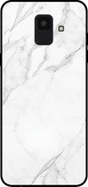 Smartphonica Telefoonhoesje voor Samsung Galaxy A6 2018 met marmer opdruk - TPU backcover case marble design - Wit / Back Cover geschikt voor Samsung Galaxy A6 2018