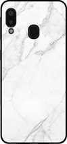 Smartphonica Telefoonhoesje voor Samsung Galaxy A20E met marmer opdruk - TPU backcover case marble design - Wit / Back Cover geschikt voor Samsung Galaxy A20e