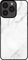 Smartphonica Phone case pour iPhone 13 Pro avec imprimé marbre - Coque arrière en TPU design marbre - Wit / Back Cover adapté pour Apple iPhone 13 Pro