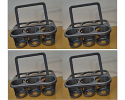 Centi Home Flessendrager 28 x 32,5 x 23,5 cm - Grijs , set van 4 stuks