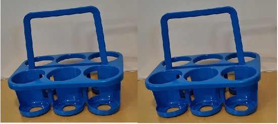 Centi Home Flessendrager 28 x 32,5 x 23,5 cm - Blauw , set van 2 stuks