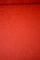 Satijn rood met jacquard paisley print 1 meter - modestoffen voor naaien - stoffen Stoffenboetiek