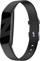 Bandz siliconen band 'Classic' geschikt voor Fitbit Luxe - Hoogwaardig siliconen materiaal smartwatchbandje - Ideaal silicone smartwatchbandje voor tijdens het sporten - zwart siliconen bandje - maat L