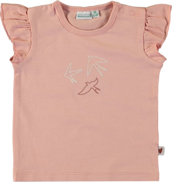 Babylook T-Shirt Korte Mouw Ruffle Peach Beige 68