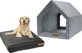 Rexproduct Medisch Dog House - Niches pour chiens d'intérieur - Coussin Medisch pour chien inclus - Niches pour la maison - Niche pour chien - Lit pour chien fabriqué à partir de bouteilles PET recyclées - PETHome Light Grey Khaki