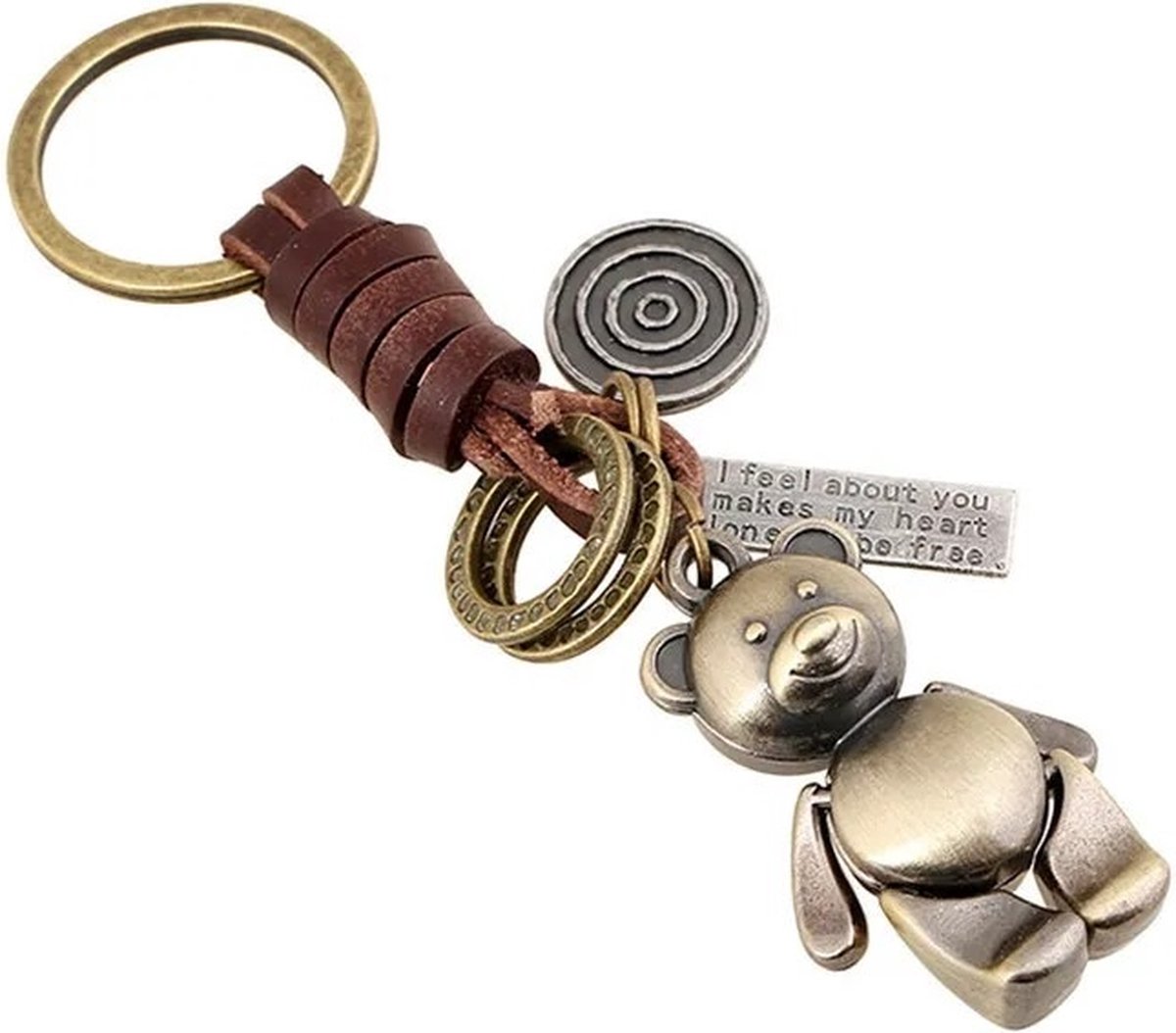WiseGoods Premium Cute Teddybeer Sleutelhanger - Teddy Beer Sleutelhangers - Beertje Tashanger - Cadeau - Sieraden - Tassen Hanger