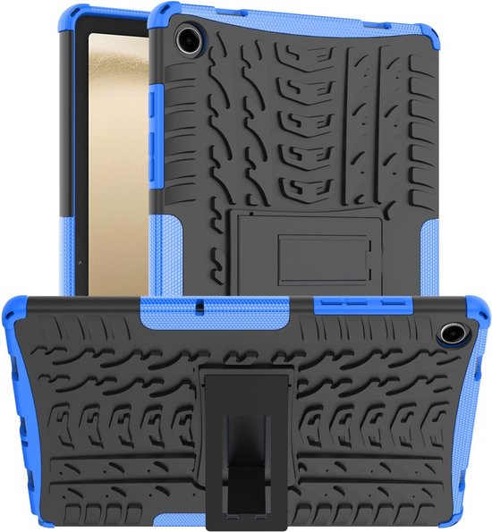 Rugged Kickstand Back Cover - Geschikt voor Samsung Galaxy Tab A9 Plus Hoesje - Blauw