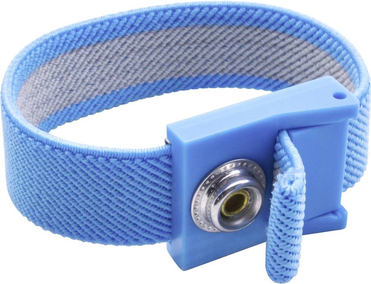 Quadrios ESD-armband Blauw Drukknop 10 mm