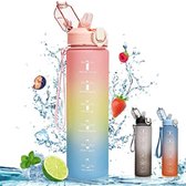 Bidon 1 Liter - Waterfles 1 liter - Bidon 1000ml - Drinfkles 1 Liter - Roze