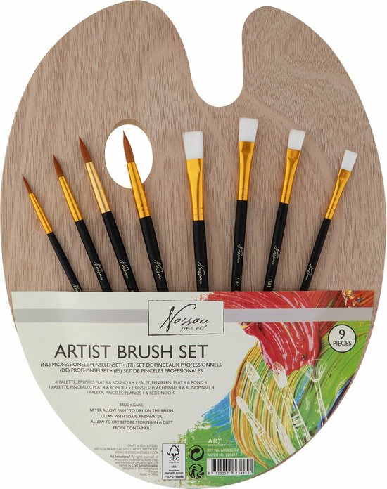 COM-FOUR® Kit de Peinture composé d'une boîte de Peinture, d'un Pinceau