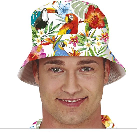 Guirca Chapeau d'habillage pour party Tropical hawaïenne - 2x - Imprimé Summer/ jungle - adultes - Carnaval