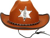 Atosa Carnaval verkleed Cowboy hoed Kentucky - bruin - kinderen - Western Sheriff thema