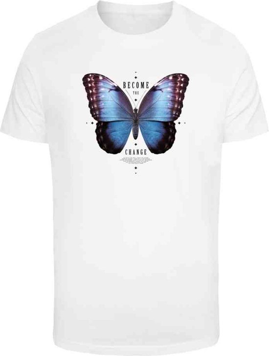 Mister Tee - Become the Change Butterfly Heren T-shirt - 4XL - Wit