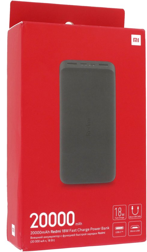 Xiaomi Redmi Powerbank 20000 mAh 18W Zwart - Xiaomi - €29,95
