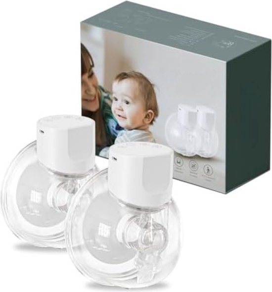 Nuliie Elektrische borstkolf S32 met 4 modi, 9 standen, led-display, extra flens 18 mm en 21 mm en verwisselbare eendenventielen, 24 mm (1 verpakking, grijs