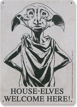 Chemise logo Harry Potter - Elfes de maison 15 x 21 cm Petite plaque murale en métal - Wit