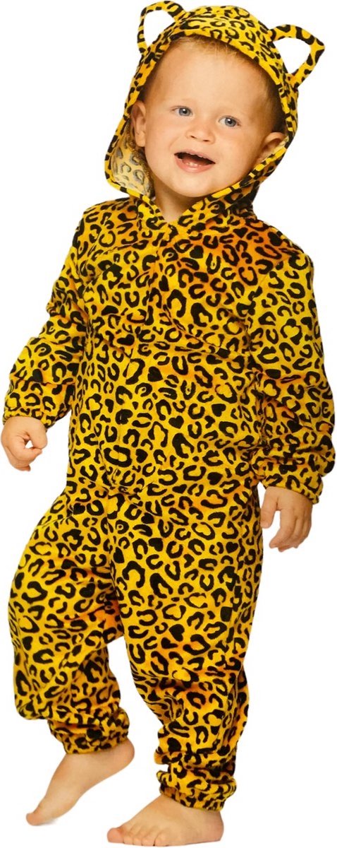 Onesie Little Leopard - Luipaard - Tijger - Leeuw - Maat 68/74 - Baby pakje - Kostuum - Carnaval - Oranje/Zwart - Baby onesie - Pyjama - Slapen - Feest