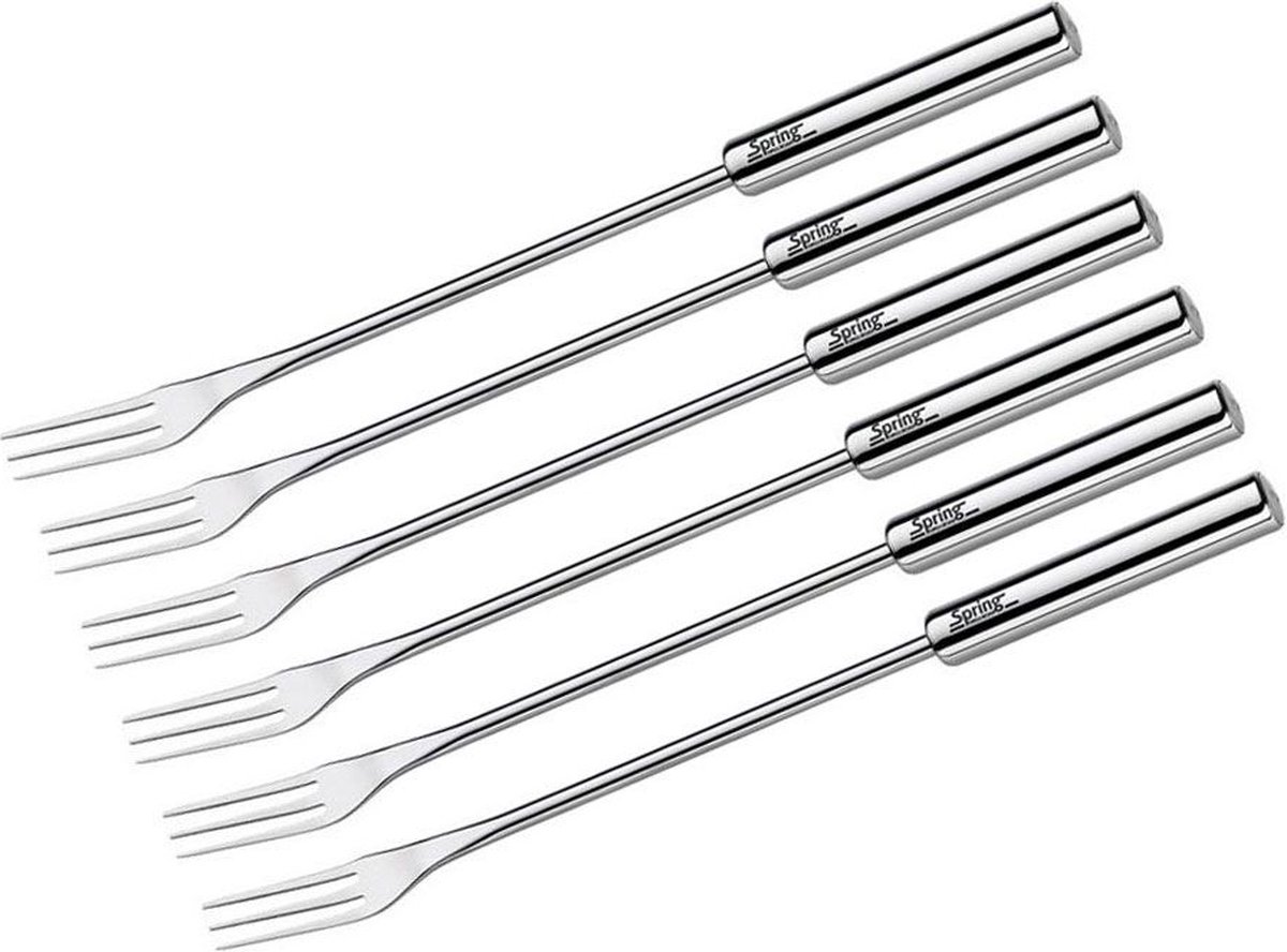Kaasfondue vorken 6 stuks RVS Spring
