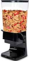 Mueslidispenser, versnippert geen granen bij het uitgeven, wandmontage cereal dispenser voor cornflakes, pasta en droogvoer voor honden, h x d: 42 x 16 x 16 cm, 5 l, zwart - 1 stuks