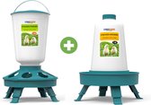 UniEgg® Slimme voerbak 1,5 kg + drinkbak 1,5 liter (Groen) - automatisch en innovatief - met 3 standen - drinkbak voor kuikens kip, kwartel en ander pluimvee of gevogelte