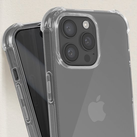 Coque adaptée pour Apple iPhone 15 Pro Max antichoc coins 9H verre trempé, transparent