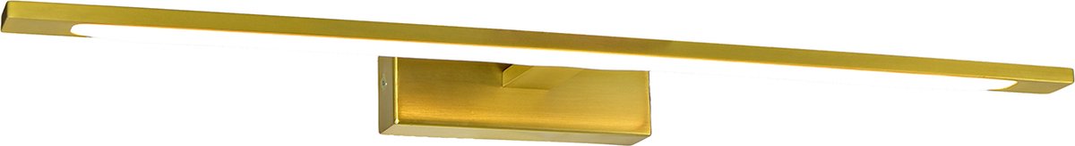 Olucia - STEFFY - Badkamerspiegelverlichting - Goud - Geschikt voor Badkamer - Vorm: Rechthoek