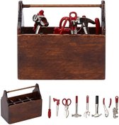 Boîte à outils miniature pour maison de poupée 1:12, accessoires de maison de poupée, boîte à outils miniature en bois, modèle de simulation, ornement, speelgoed de décoration