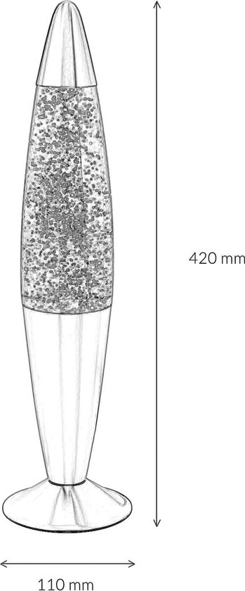Stijlvolle lavalamp YVONNE blauwgeel 38cm zeer decoratief met kabelschakelaar tafellamp sfeerlicht [energieklasse D