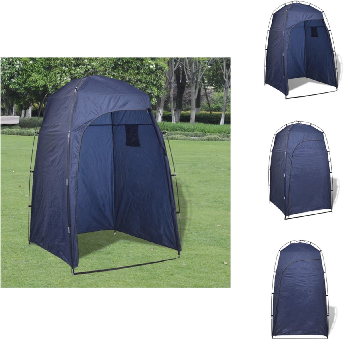 vidaXL Omkleedtent - 130 x 130 x 210 cm - Duurzaam en praktisch - Blauw - Campingdouche