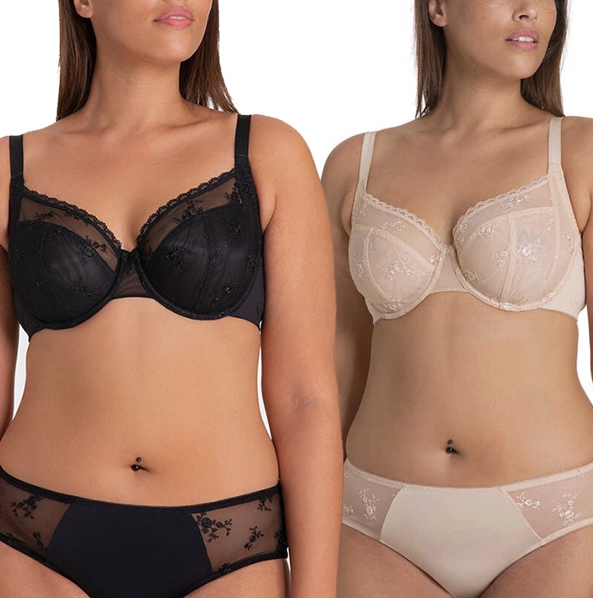 Dorina 2-pack Beugel Bh's - Zonder vulling - Grote maten bh - 80E