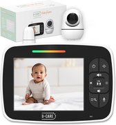B-care Babyfoon Met Camera - 3.5 Inch LCD Scherm - Uitbreidbaar Tot 4 Camera's - Zonder Wifi en App - Temperatuursensor - Nachtzicht - Terugspreekfunctie - 4 Slaapliedjes - Alarm
