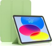 Mobigear Tablethoes geschikt voor Apple iPad 10 (2022) Hoes | Mobigear Tri-Fold Gel Bookcase - Groen