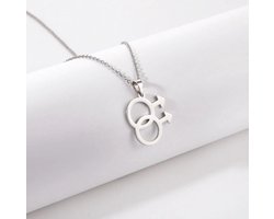 GoedeDoelen.Shop | Ketting Man Man | Statement Ketting | Same Sex Sieraad | Mannensymbool | LGB TQ Sieraad | Pride | Love Is Love | Proud Out | Wellness-House