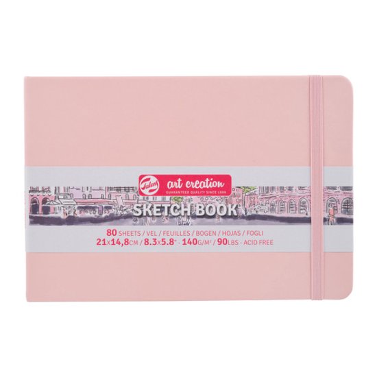 Schetsboek tac roze 21x15cm 140gr 80vel | 1 stuk | 5 stuks