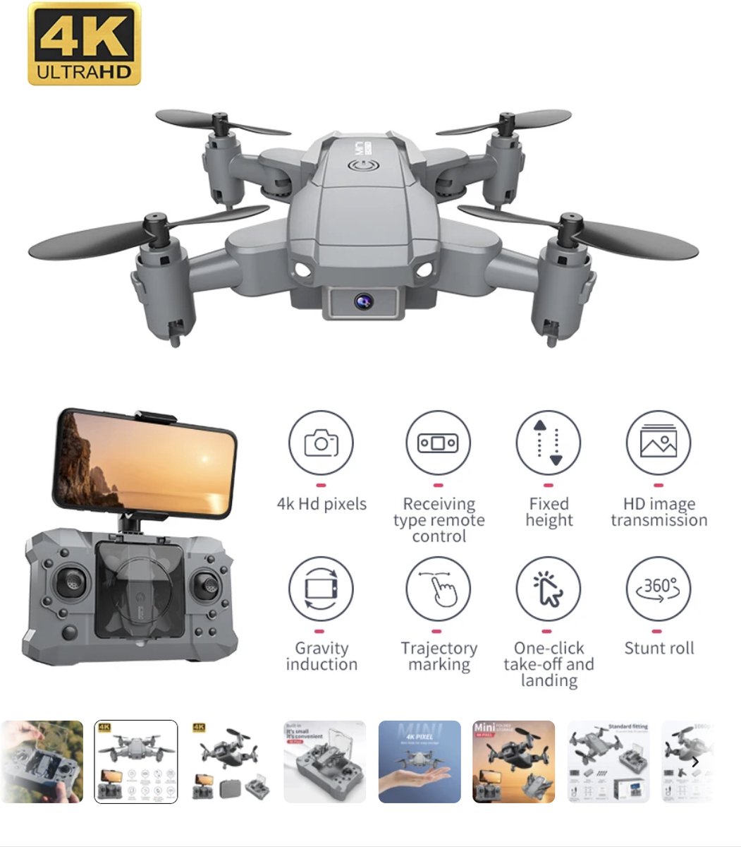 Mini Drone 4K - Camera Hd - Opvouwbare Quadcopter - One-Key Terugkeer - Fpv Follow Me - Rc Helicopter - Quadrocopter.