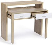 bureau, uittrekbaar, max. hout, beukenlook en wit