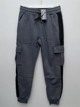 Pantalon confortable avec poches - gris à rayures noires - unisexe - taille M