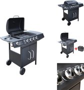 Bol.com vidaXL Gasbarbecue - Zwart - 104 x 55.4 x 97.7 cm - 9.7 kW - Inclusief BBQ hoes - Barbecue aanbieding