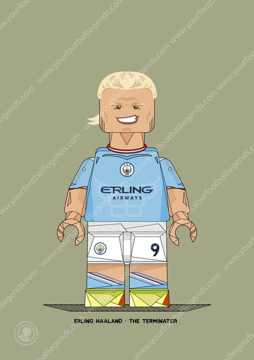 Poster Erling Braut Haaland - A4 297x210mm - Manchester City Voetbal - Poster - Your Football Legends - Voetbal Posters