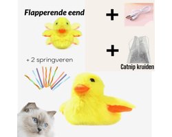 automatisch kattenspeelgoed - interactief kattenspeelgoed - kattenspeelgoed flapperende eend - kattenspeeltjes Image